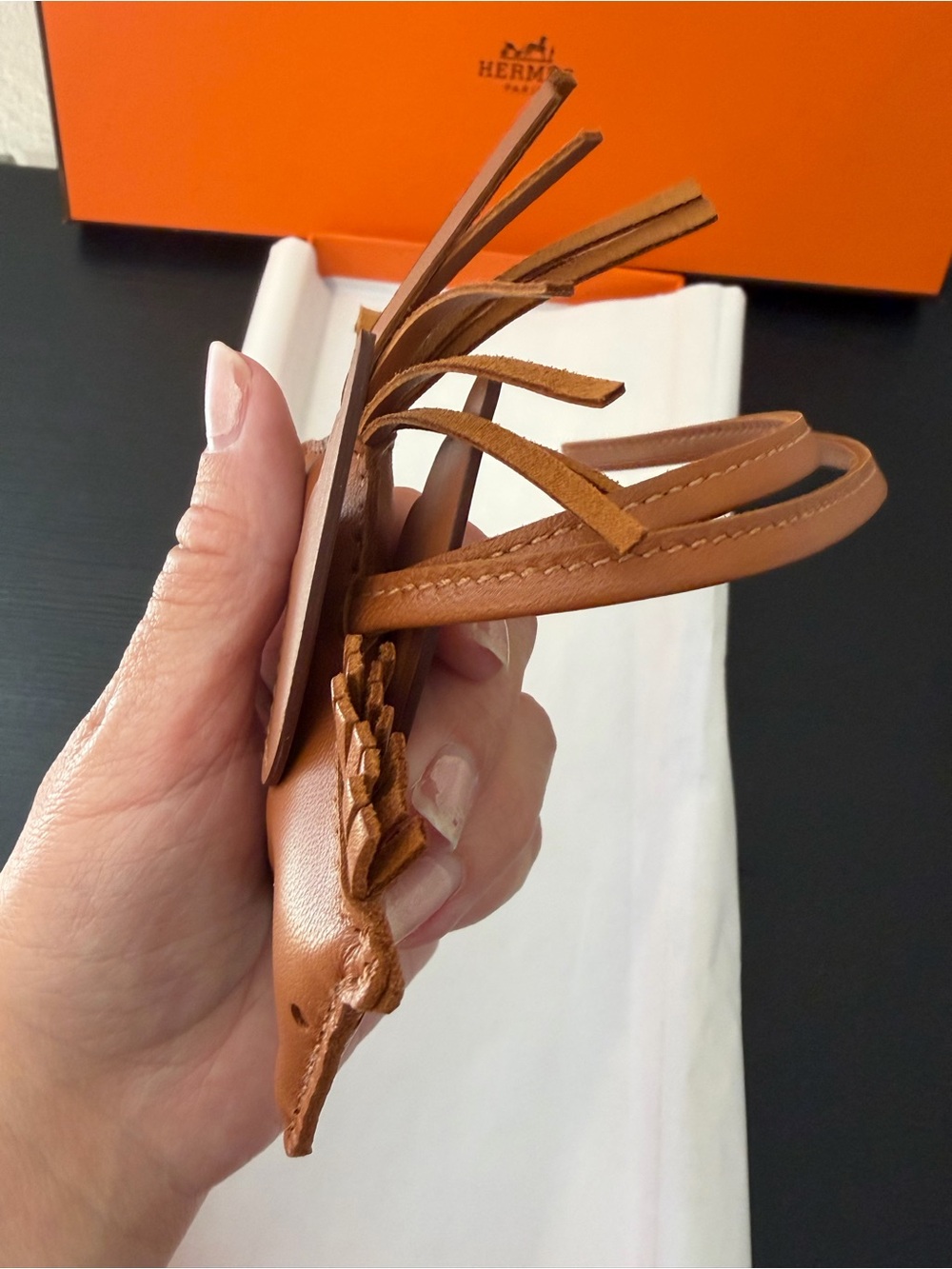 Hermès Milo Lambskin Swift Grigri Rodeo Pegase Horse Bag Charm - Picture 9 of 11